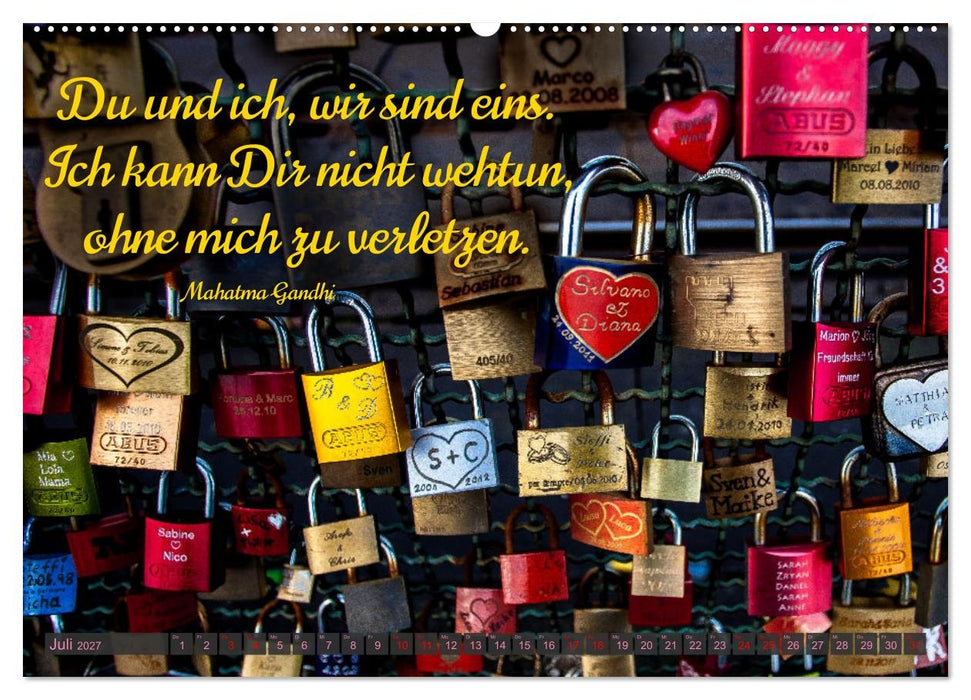 Liebesschlösser, Ich liebe Dich (CALVENDO Premium Wandkalender 2027)