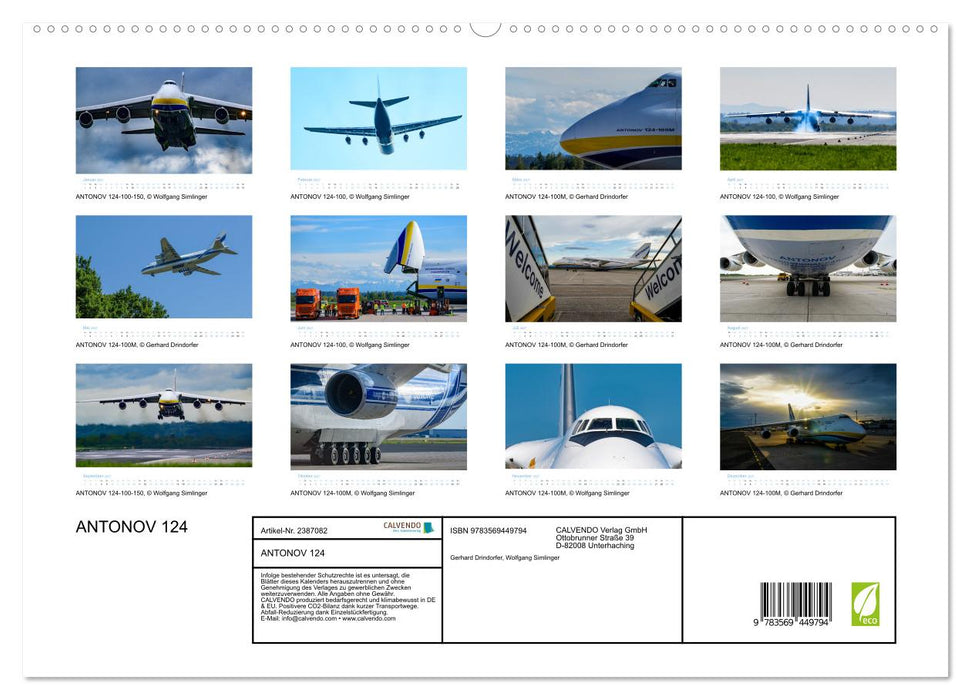 ANTONOV 124 (CALVENDO Premium Wandkalender 2027)
