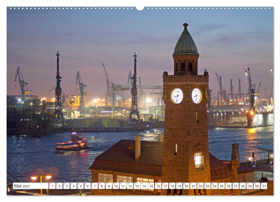 Der Hamburger Hafen - Touristenattraktion, Güterumschlag, Arbeitsstätte (CALVENDO Wandkalender 2027)