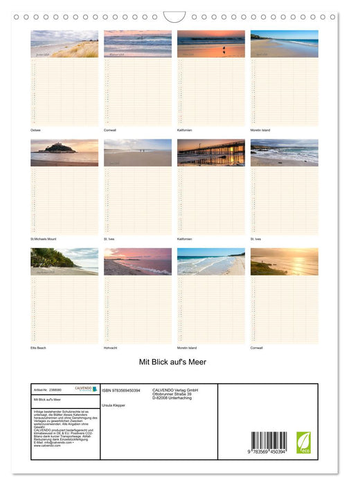 Mit Blick auf's Meer (CALVENDO Wandkalender 2027)
