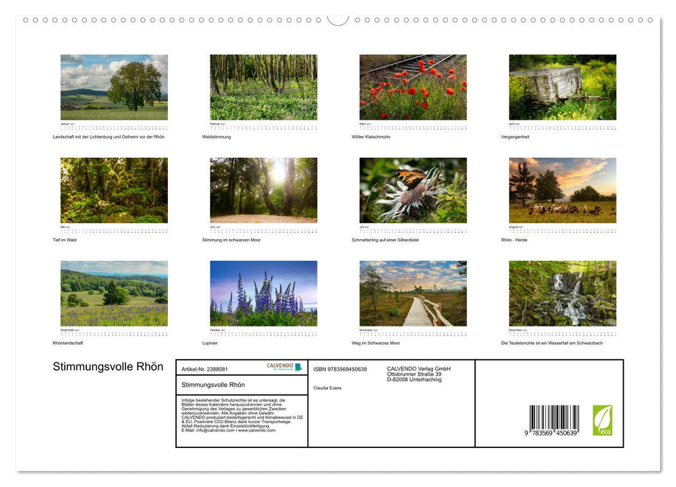 Stimmungsvolle Rhön (CALVENDO Wandkalender 2027)
