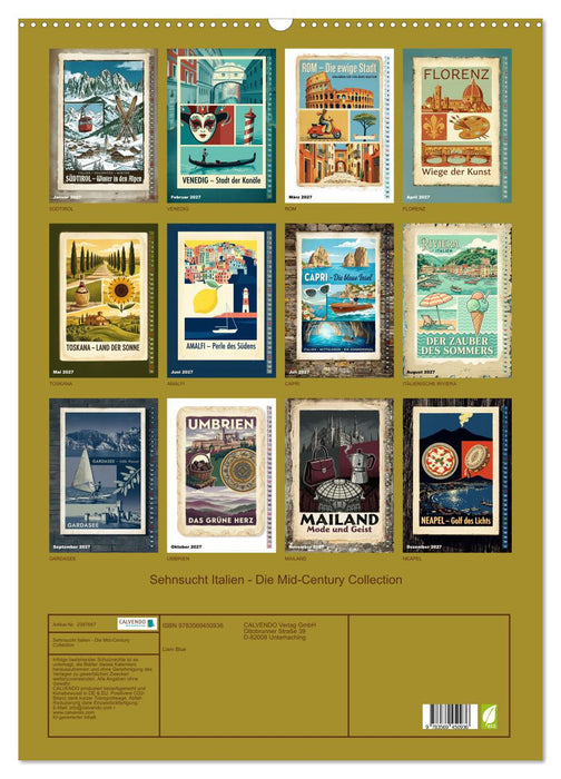 Sehnsucht Italien - Die Mid-Century Collection (CALVENDO Wandkalender 2027)