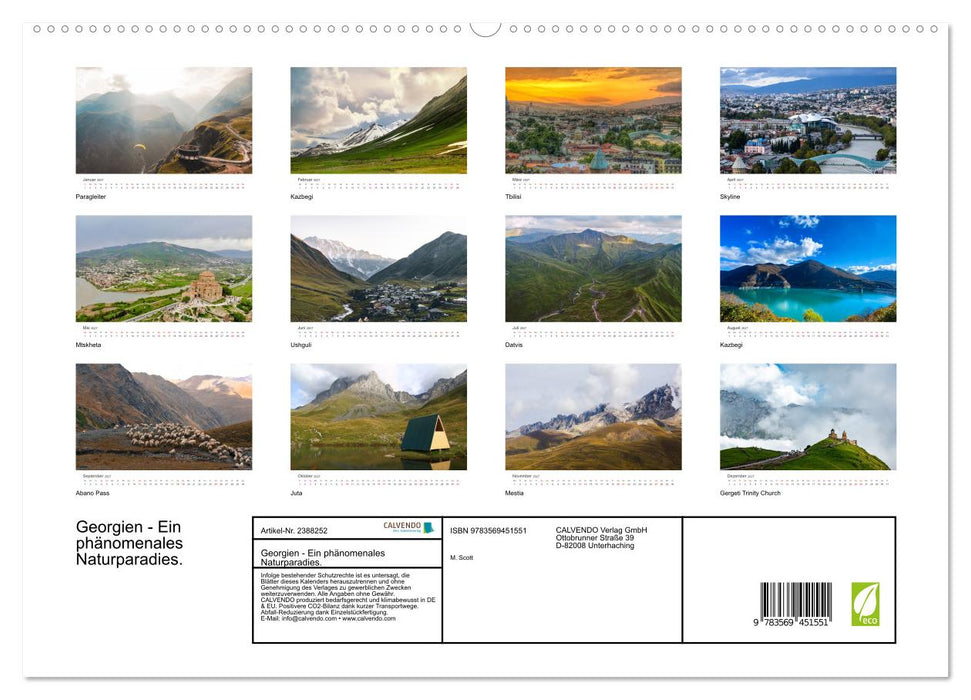 Georgien - Ein phänomenales Naturparadies. (CALVENDO Premium Wandkalender 2027)