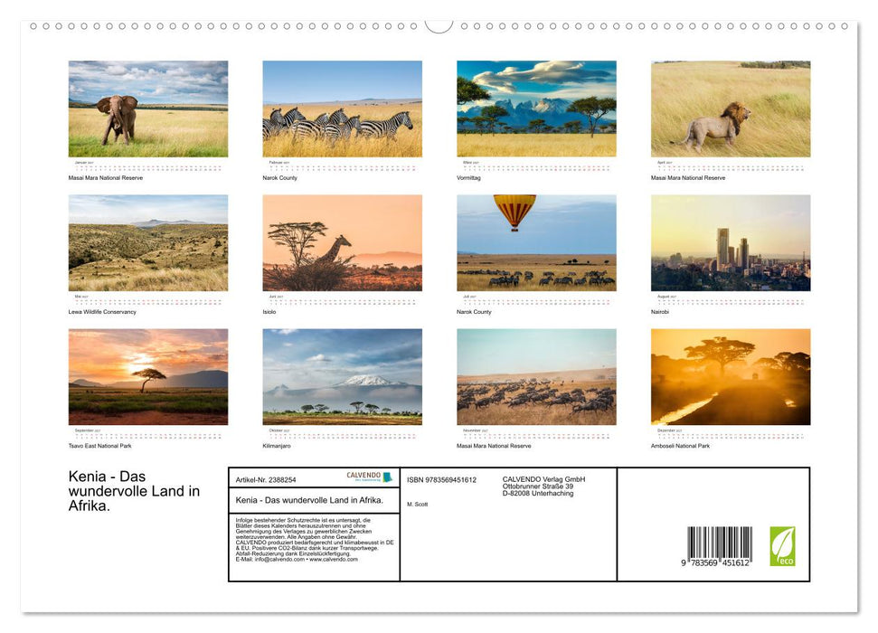 Kenia - Das wundervolle Land in Afrika. (CALVENDO Wandkalender 2027)