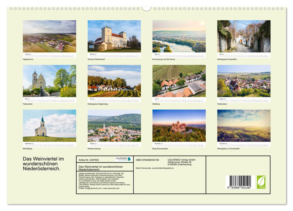 Das Weinviertel im wunderschönen Niederösterreich. (CALVENDO Premium Wandkalender 2027)