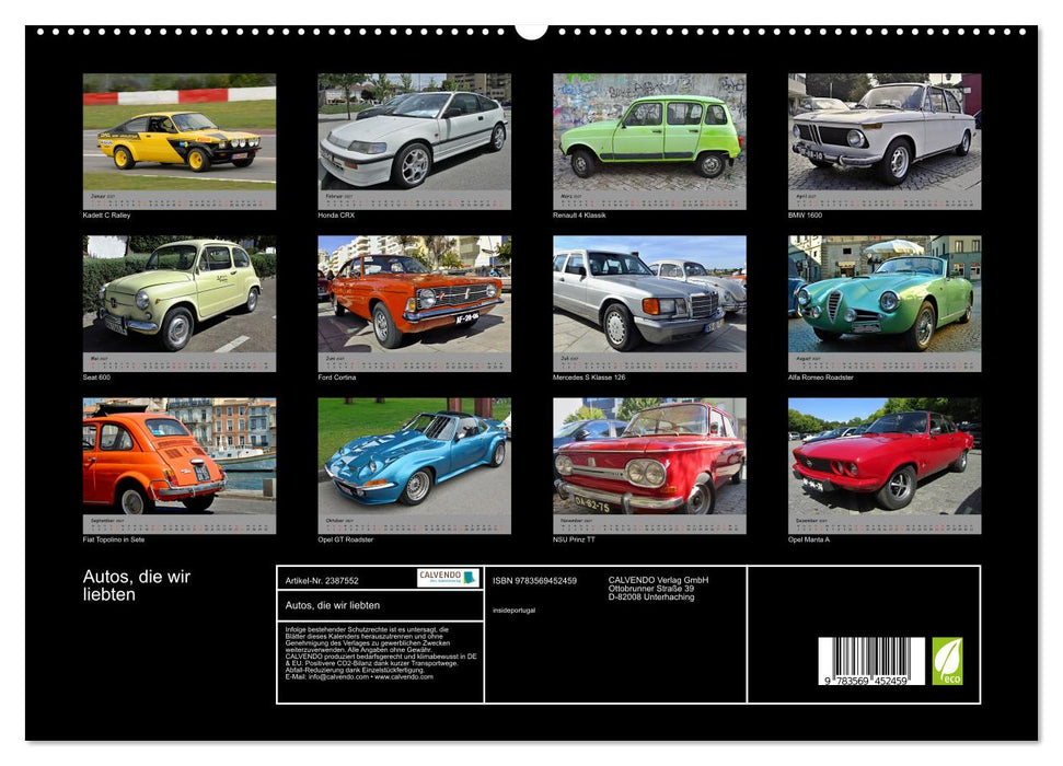 Autos, die wir liebten (CALVENDO Wandkalender 2027)