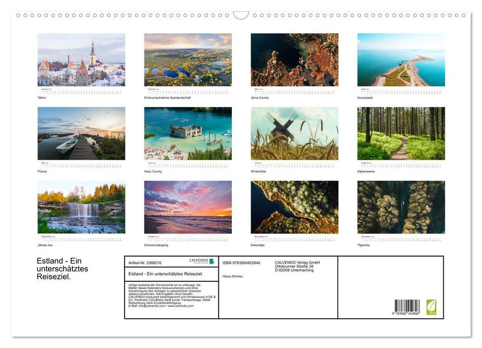 Estland - Ein unterschätztes Reiseziel. (CALVENDO Wandkalender 2027)