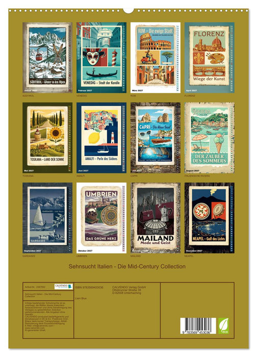 Sehnsucht Italien - Die Mid-Century Collection (CALVENDO Premium Wandkalender 2027)
