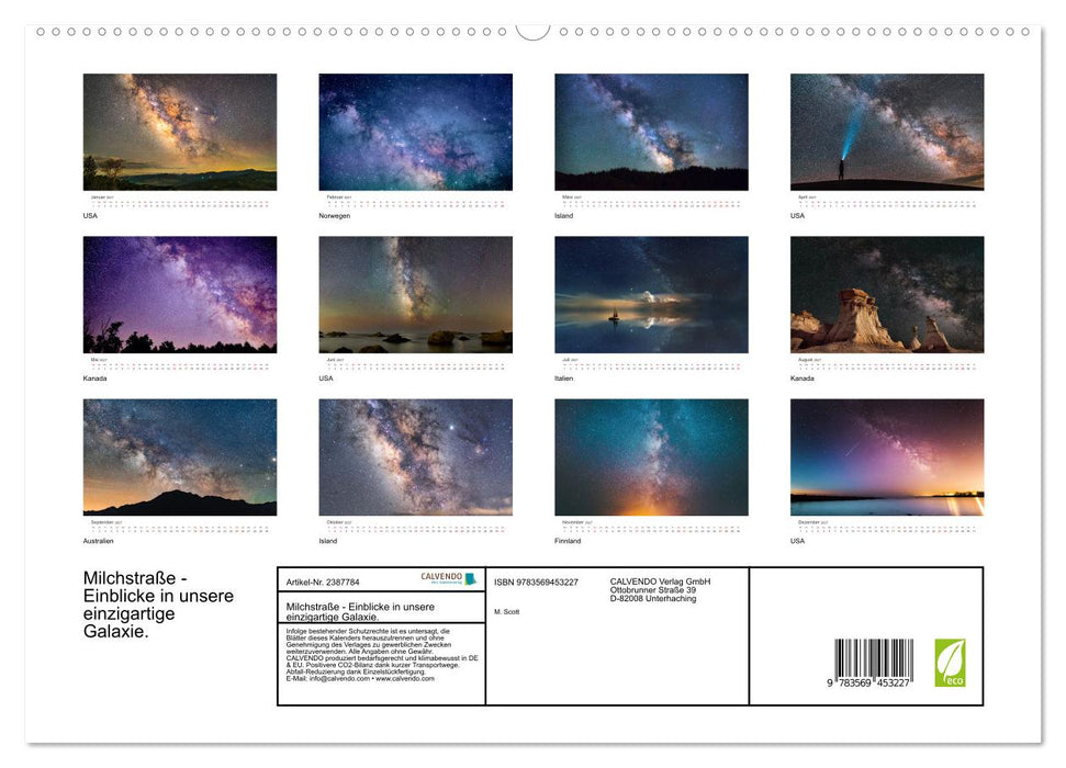 Milchstraße - Einblicke in unsere einzigartige Galaxie. (CALVENDO Wandkalender 2027)