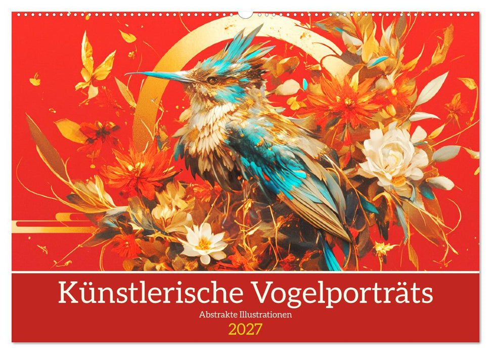 Künstlerische Vogelporträts. Abstrakte Illustrationen (CALVENDO Wandkalender 2027)
