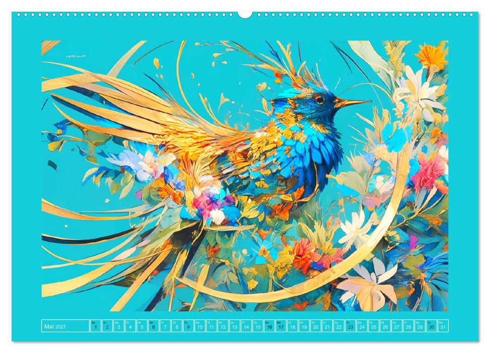 Künstlerische Vogelporträts. Abstrakte Illustrationen (CALVENDO Wandkalender 2027)