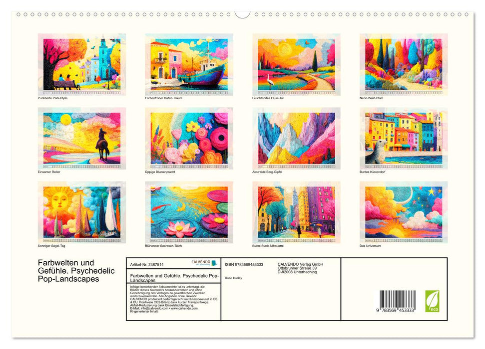 Farbwelten und Gefühle. Psychedelic Pop-Landscapes (CALVENDO Premium Wandkalender 2027)