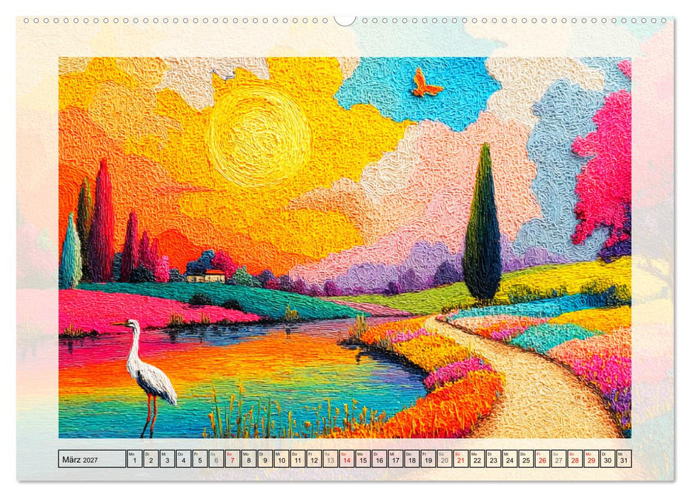 Farbwelten und Gefühle. Psychedelic Pop-Landscapes (CALVENDO Premium Wandkalender 2027)