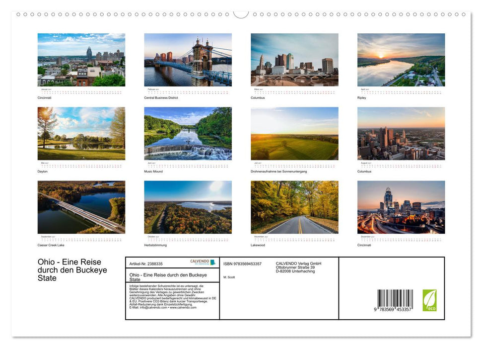 Ohio - Eine Reise durch den Buckeye State (CALVENDO Premium Wandkalender 2027)