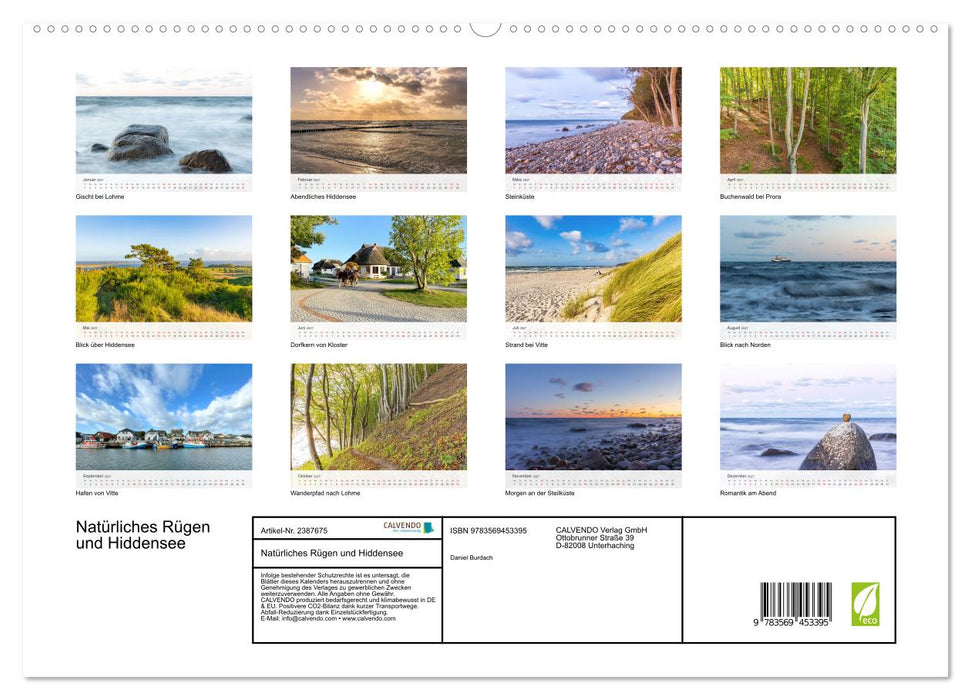 Natürliches Rügen und Hiddensee (CALVENDO Wandkalender 2027)