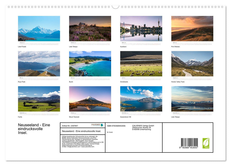 Neuseeland - Eine eindrucksvolle Insel. (CALVENDO Wandkalender 2027)