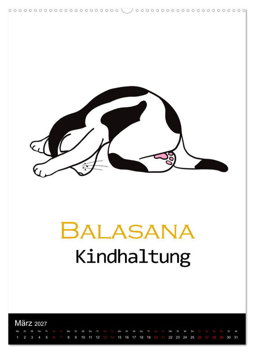 Yogakatzen - ganz entspannt im Hier und Jetzt (CALVENDO Premium Wandkalender 2027)