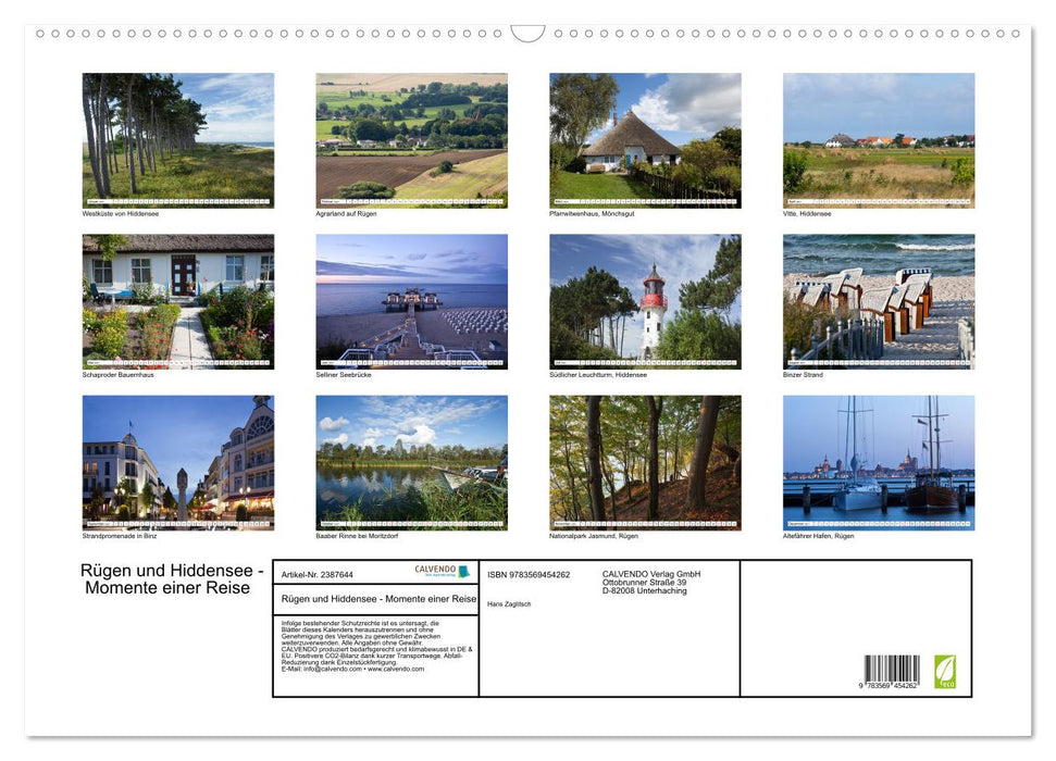 Rügen und Hiddensee - Momente einer Reise (CALVENDO Wandkalender 2027)