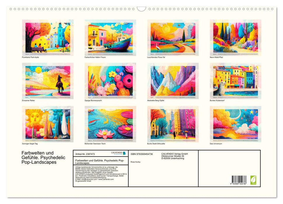 Farbwelten und Gefühle. Psychedelic Pop-Landscapes (CALVENDO Wandkalender 2027)