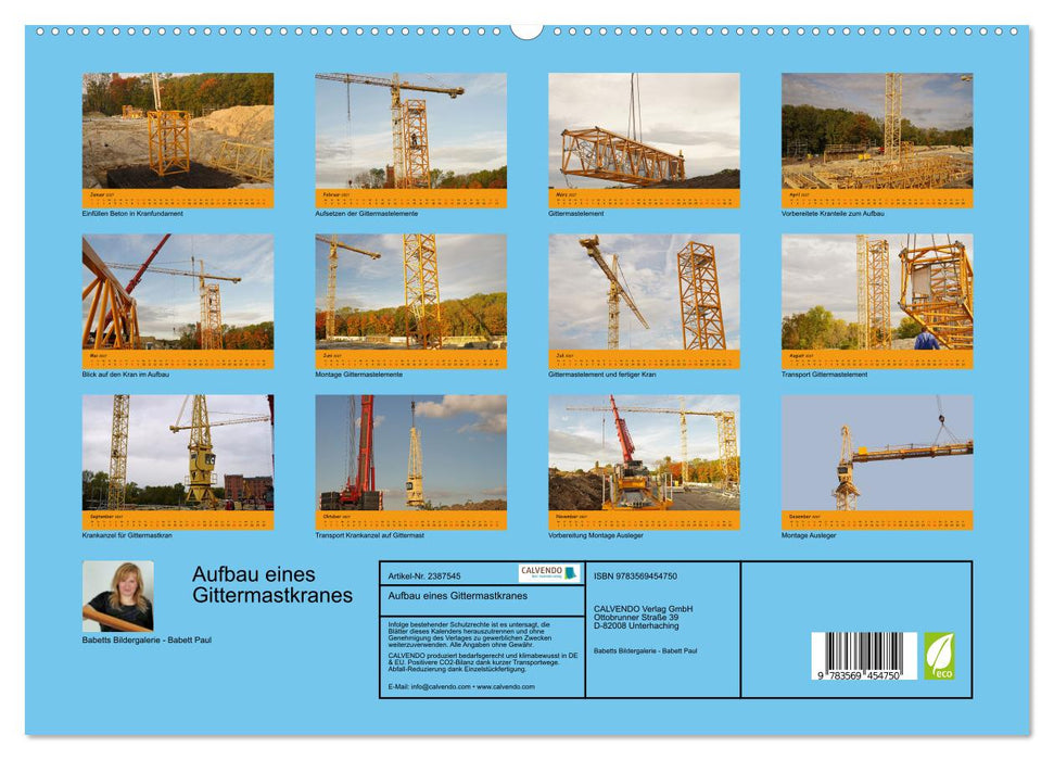 Aufbau eines Gittermastkranes (CALVENDO Premium Wandkalender 2027)
