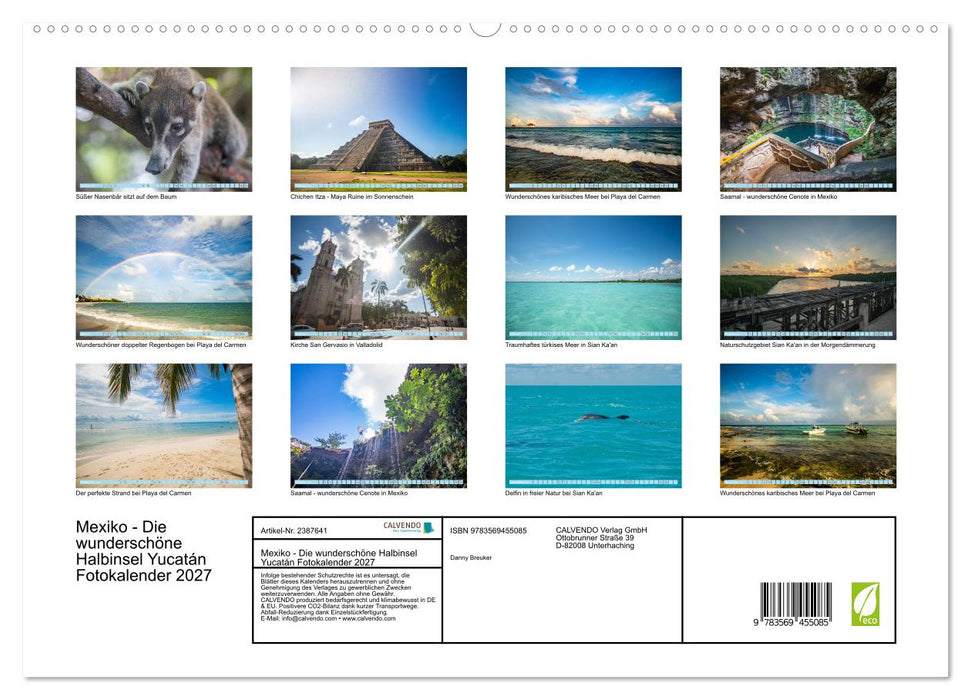 Mexiko - Die wunderschöne Halbinsel Yucatán Fotokalender 2027 (CALVENDO Wandkalender 2027)