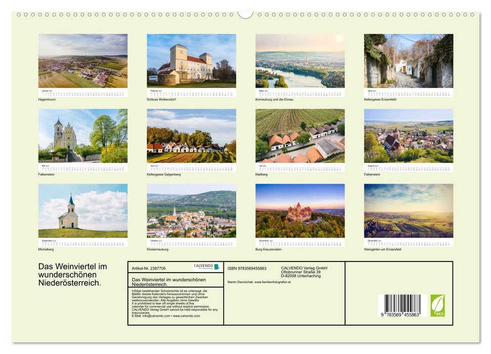 Das Weinviertel im wunderschönen Niederösterreich. (CALVENDO Wandkalender 2027)