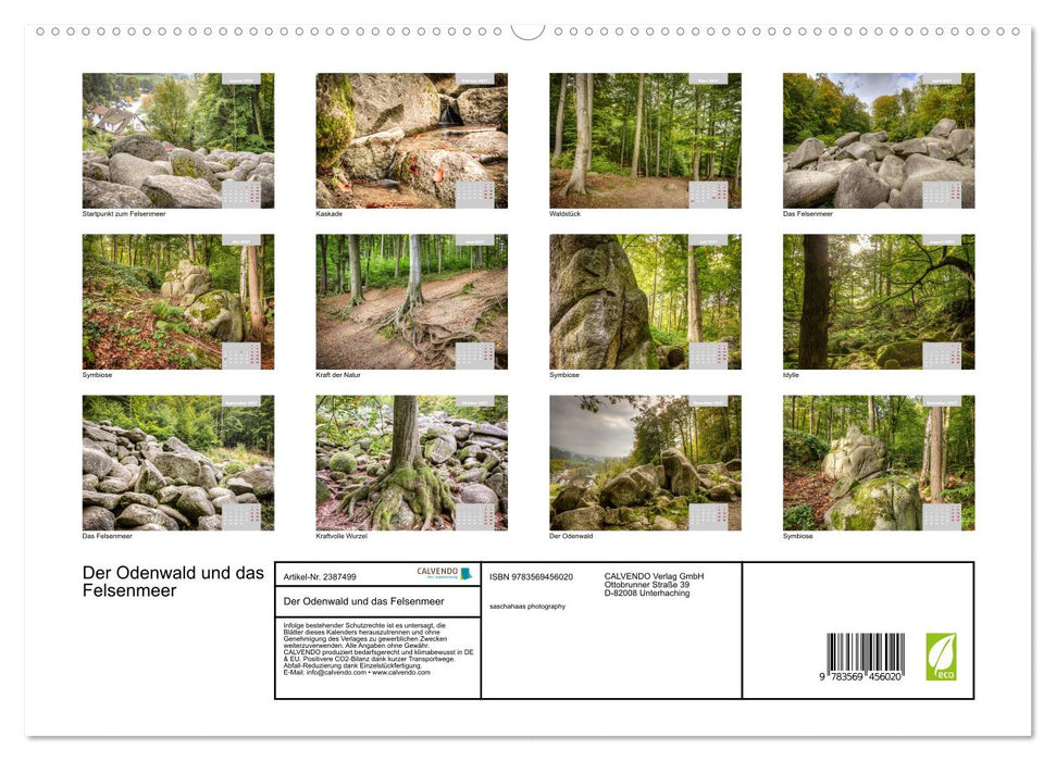 Der Odenwald und das Felsenmeer (CALVENDO Premium Wandkalender 2027)