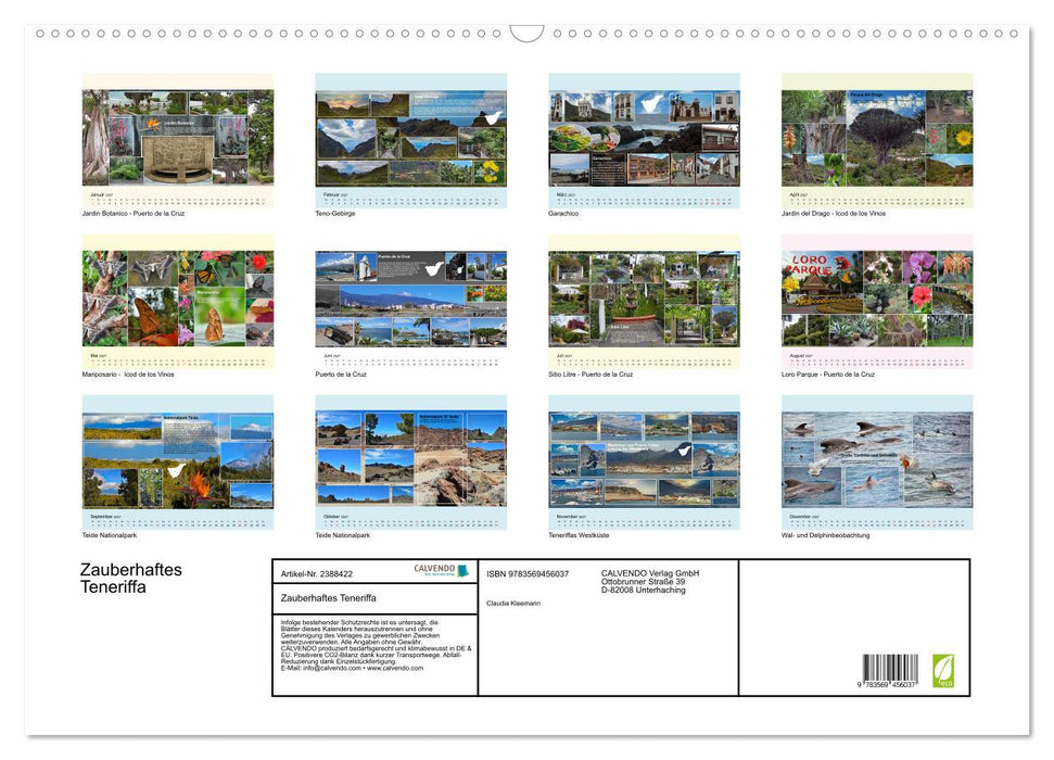 Zauberhaftes Teneriffa (CALVENDO Wandkalender 2027)