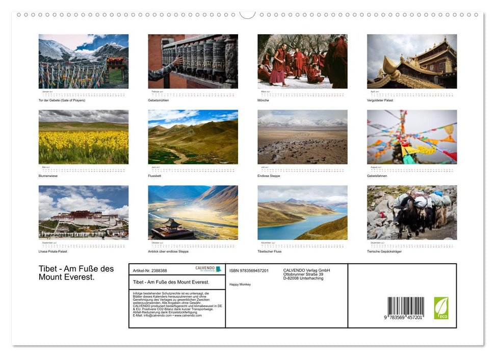 Tibet - Am Fuße des Mount Everest. (CALVENDO Premium Wandkalender 2027)