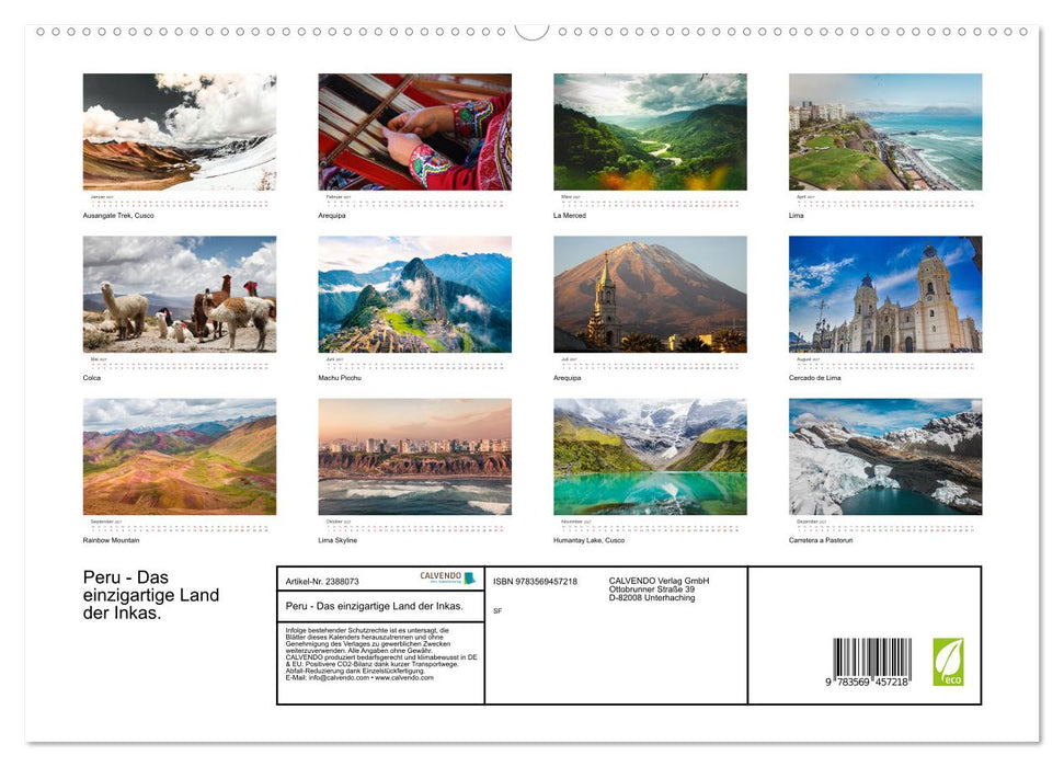 Peru - Das einzigartige Land der Inkas. (CALVENDO Premium Wandkalender 2027)