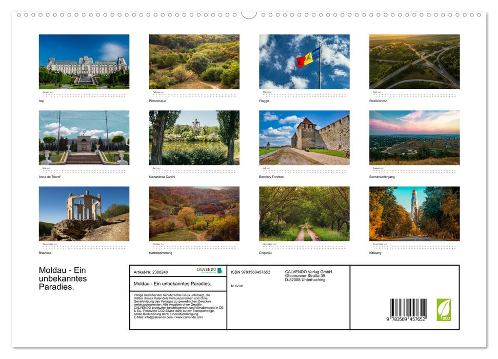 Moldau - Ein unbekanntes Paradies. (CALVENDO Wandkalender 2027)
