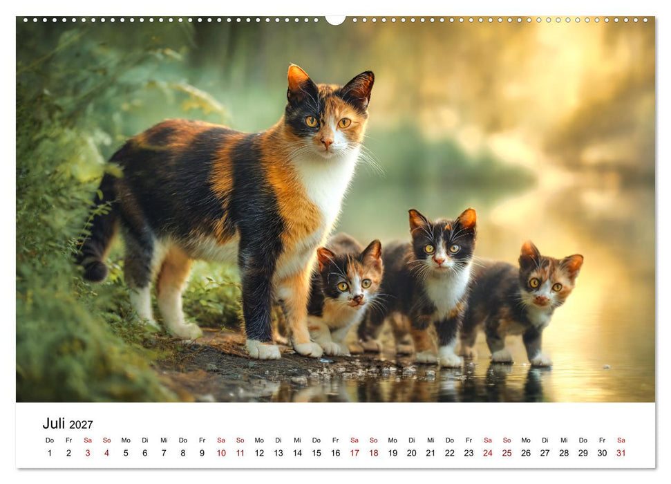 Glück hat drei Farben - ein Jahr mit ganz besonderen Katzen (CALVENDO Premium Wandkalender 2027)