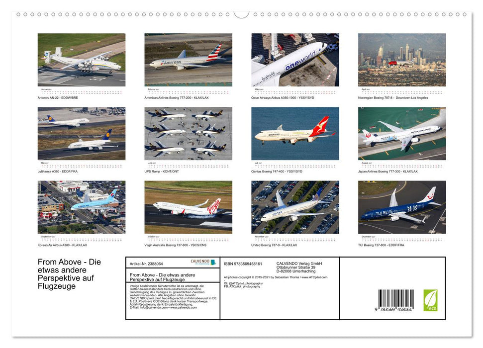 From Above - Die etwas andere Perspektive auf Flugzeuge (CALVENDO Wandkalender 2027)