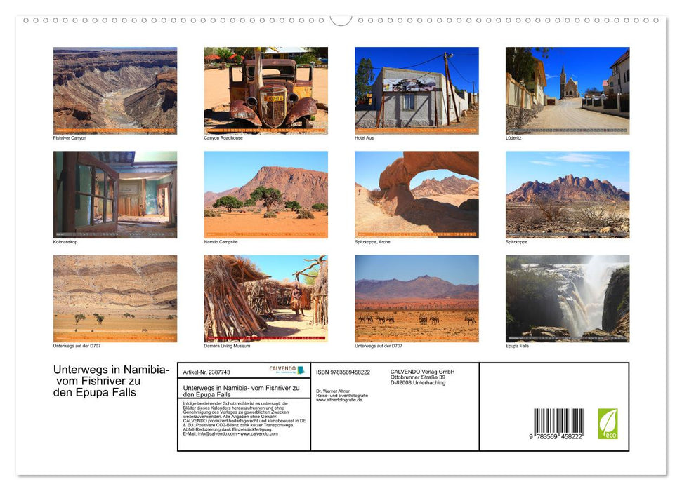 Unterwegs in Namibia- vom Fishriver zu den Epupa Falls (CALVENDO Wandkalender 2027)