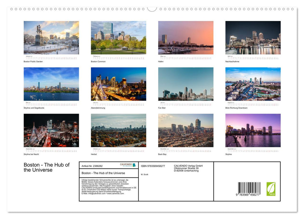 Boston - The Hub of the Universe (CALVENDO Wandkalender 2027)