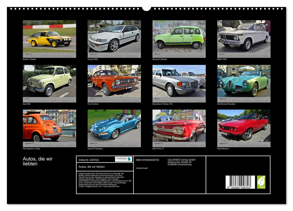 Autos, die wir liebten (CALVENDO Premium Wandkalender 2027)