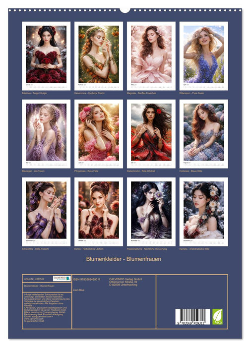 Blumenkleider - Blumenfrauen (CALVENDO Premium Wandkalender 2027)