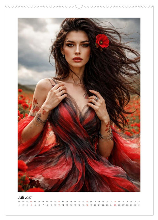 Blumenkleider - Blumenfrauen (CALVENDO Premium Wandkalender 2027)