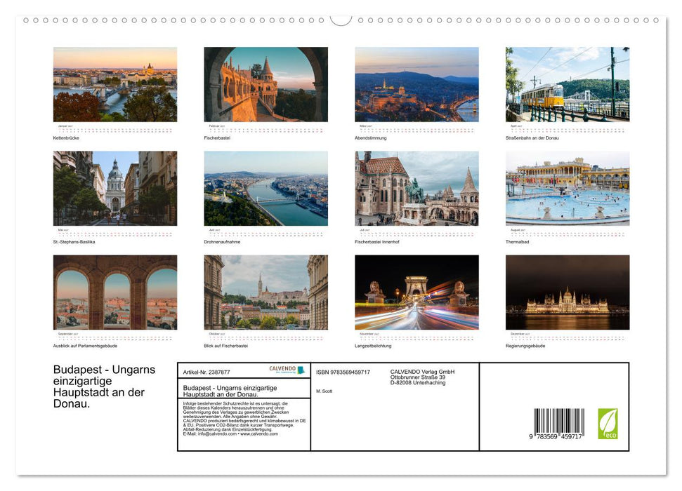 Budapest - Ungarns einzigartige Hauptstadt an der Donau. (CALVENDO Wandkalender 2027)