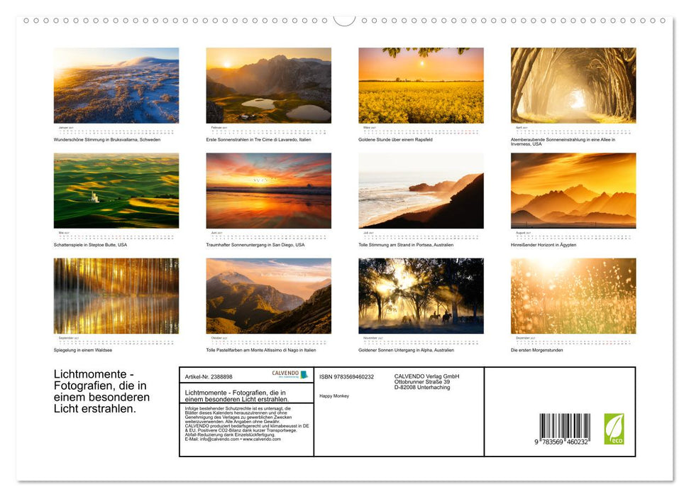 Lichtmomente - Fotografien, die in einem besonderen Licht erstrahlen. (CALVENDO Premium Wandkalender 2027)