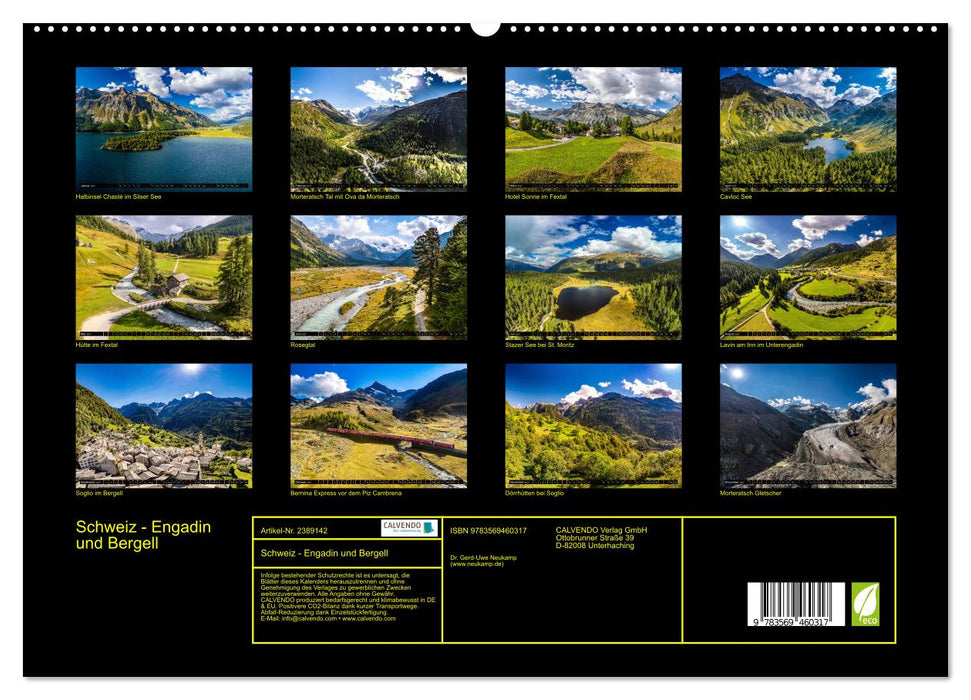 Schweiz - Engadin und Bergell (CALVENDO Wandkalender 2027)