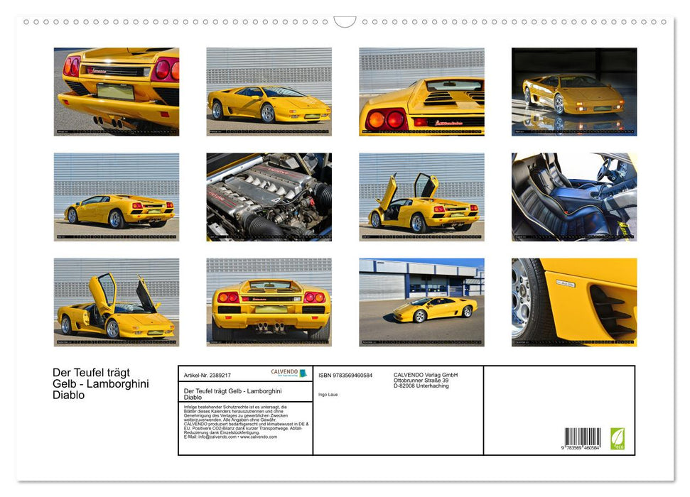 Der Teufel trägt Gelb - Lamborghini Diablo (CALVENDO Wandkalender 2027)