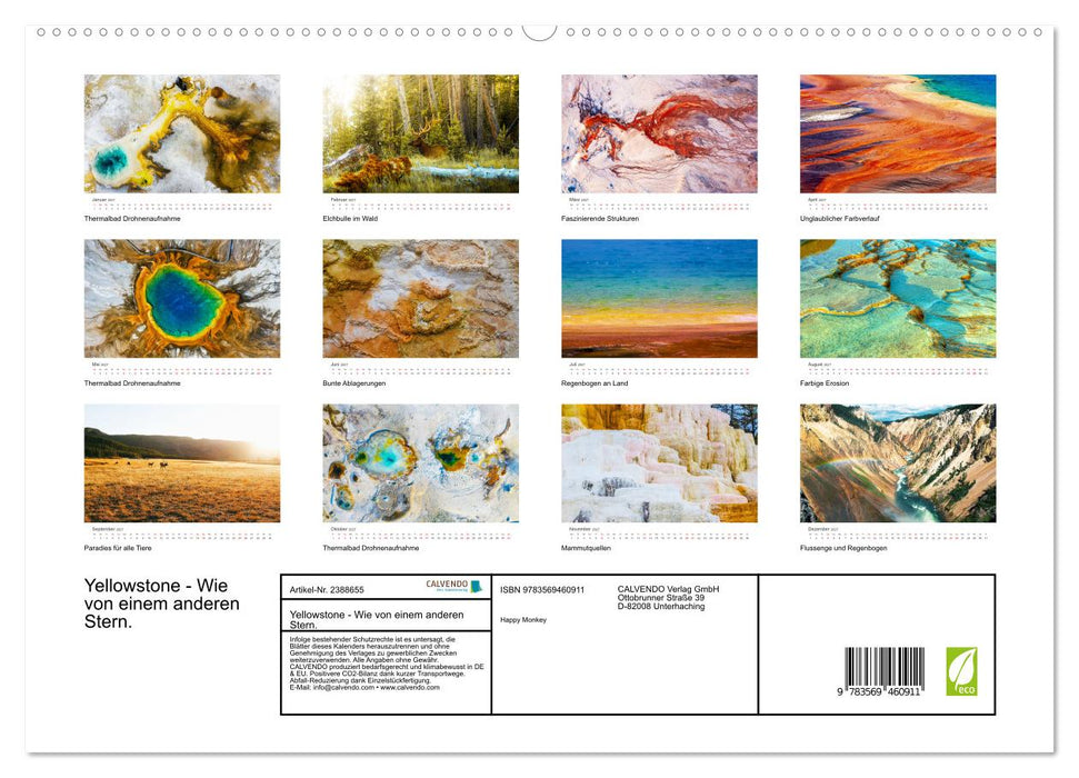 Yellowstone - Wie von einem anderen Stern. (CALVENDO Premium Wandkalender 2027)