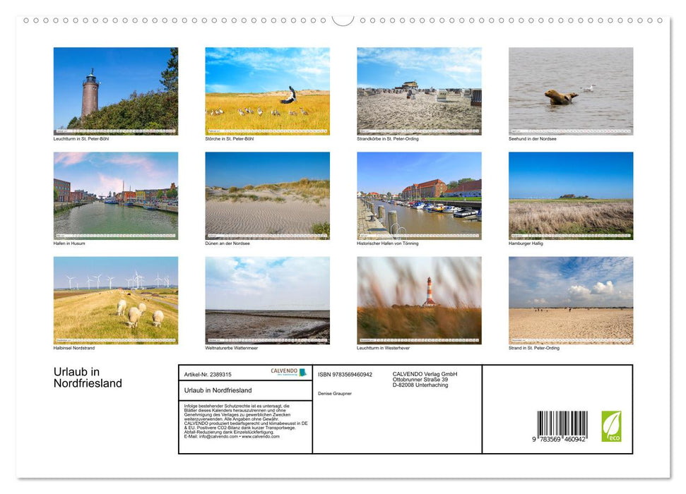 Urlaub in Nordfriesland (CALVENDO Premium Wandkalender 2027)