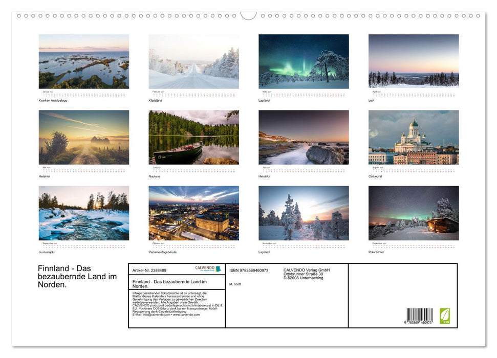 Finnland - Das bezaubernde Land im Norden. (CALVENDO Wandkalender 2027)