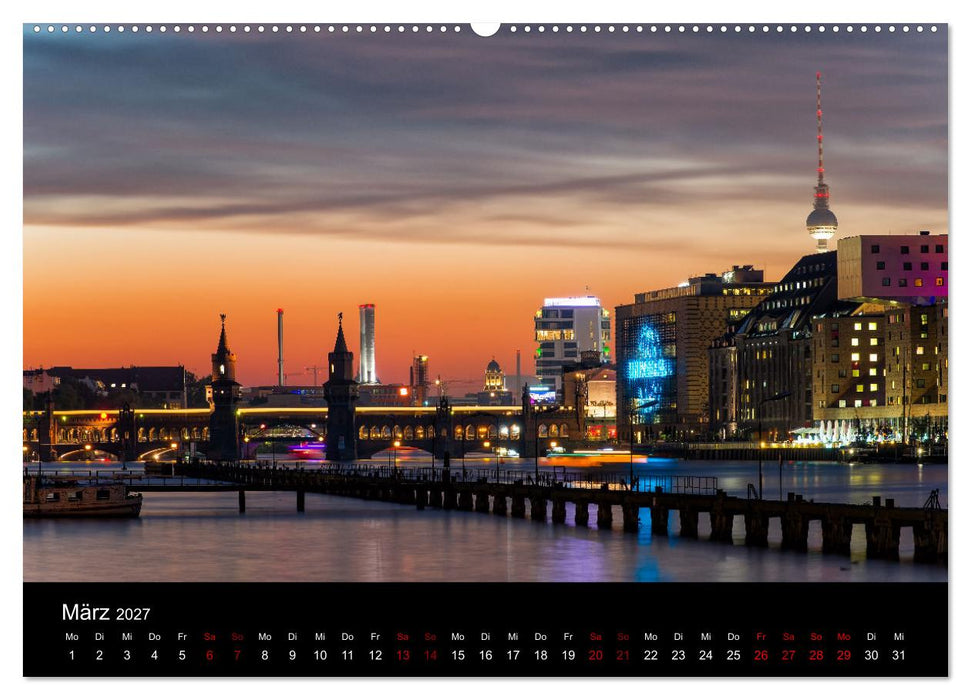 Eine Reise durch Berlin bei Nacht (CALVENDO Premium Wandkalender 2027)