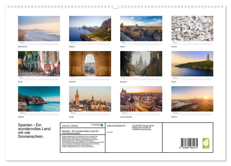 Spanien - Ein wundervolles Land mit viel Sonnenschein. (CALVENDO Premium Wandkalender 2027)