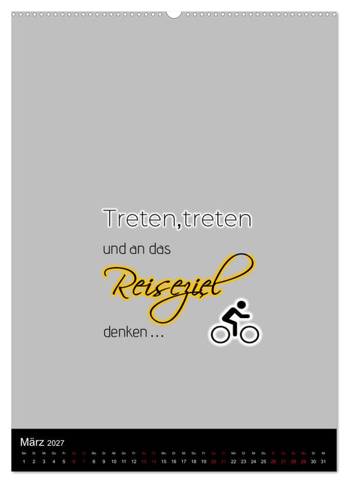 Markante, freche Sprüche rund ums Radfahren (CALVENDO Premium Wandkalender 2027)