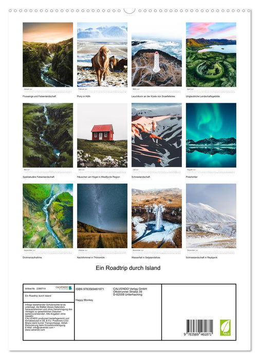 Ein Roadtrip durch Island (CALVENDO Premium Wandkalender 2027)