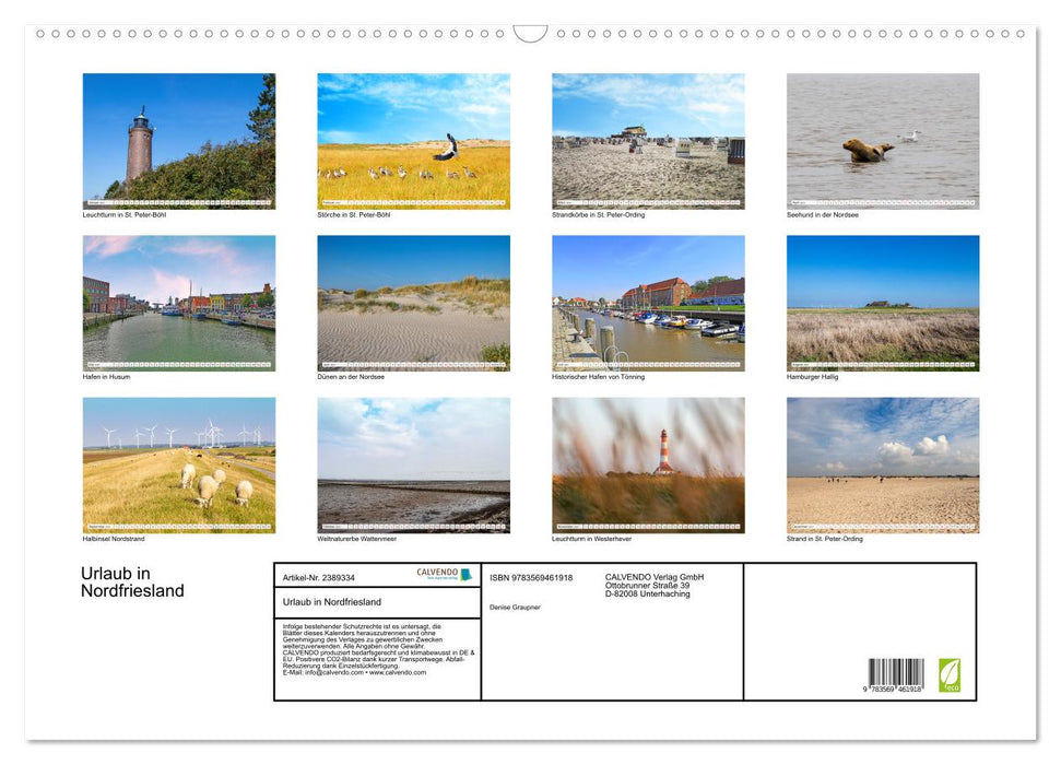 Urlaub in Nordfriesland (CALVENDO Wandkalender 2027)